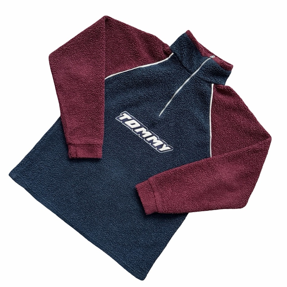 Vintage 90s Tommy Hilfiger Sherpa Fleece Quarter Zip